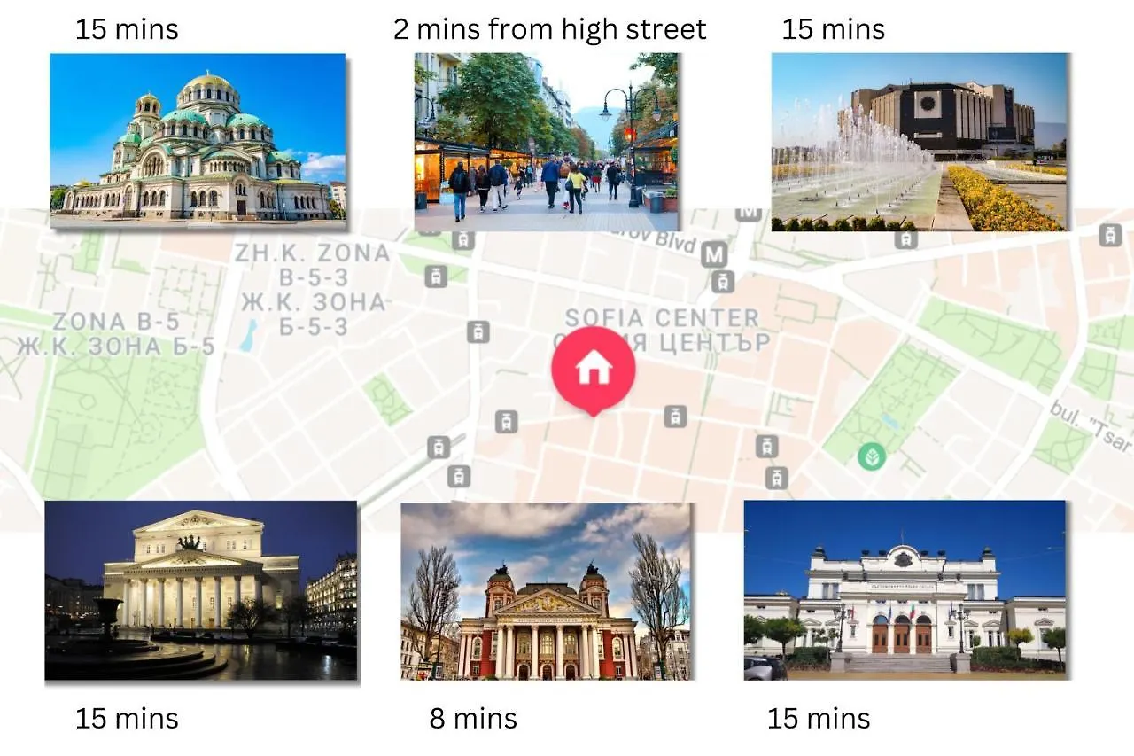 Top Centre Sofia Apartment For 6 Guests 0*,